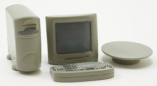 Dollhouse Miniature Computer Set, 3Pc